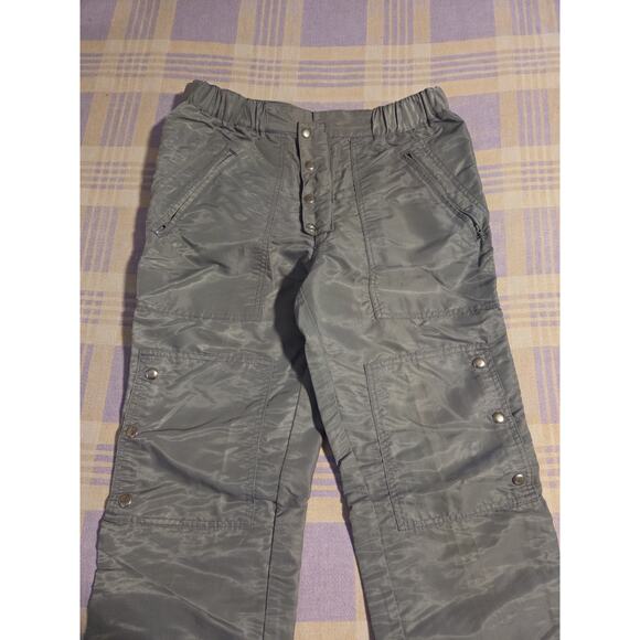 Vintage 80s Le Tigré Parachute Pants Nylon 32 Snap Button Shiny Zip Pockets Rare